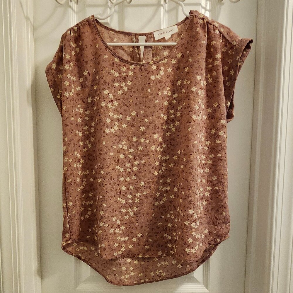 Pink Rose Blush Floral Blouse